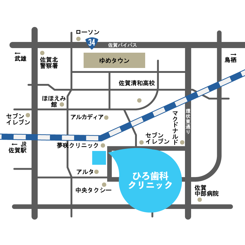 ひろ歯科クリニック簡易地図